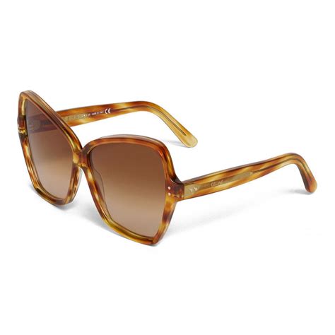 celine eyewear butterfly sunglasses tortoiseshell striped havana|Butterfly at Neiman Marcus.